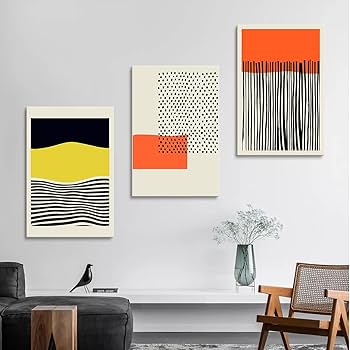 抽象画　アート　海外　インテリア　絵画　ギフト　原画　ミニマリスト　北欧　韓国 Amazon｜抽象画 線の幾何学的な抽象絵画 ミニマリストインテリア